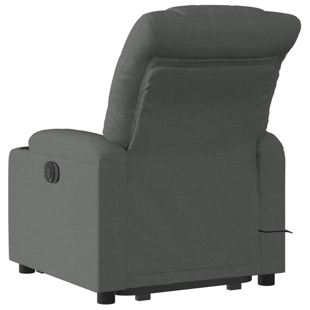vidaXL Stand up Massage Recliner Chair Dark Gray Fabric