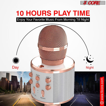 5Core Wireless Karaoke Microphone Bluetooth Mic Portable Handheld Microfonos Inalambricos COPPER